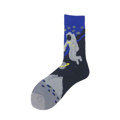 Breathable Printed Picture Socks , Multiapplication Spandex Galaxy Tie Dye Socks