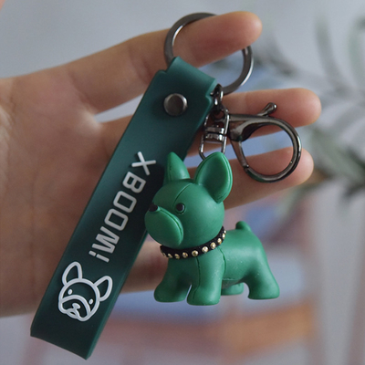 PU Key Chain Ornaments , Resin pitbull dog keychain Electroplated 0.02kg